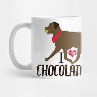 Chocolate Lab Pattern in Red Chocolate Labs with Hearts Dog Patterns Mug